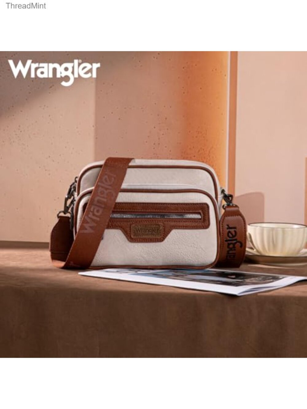 Wrangler Crossbody Bag Multi Pocket Shoulder Purse Adjustable Strap
